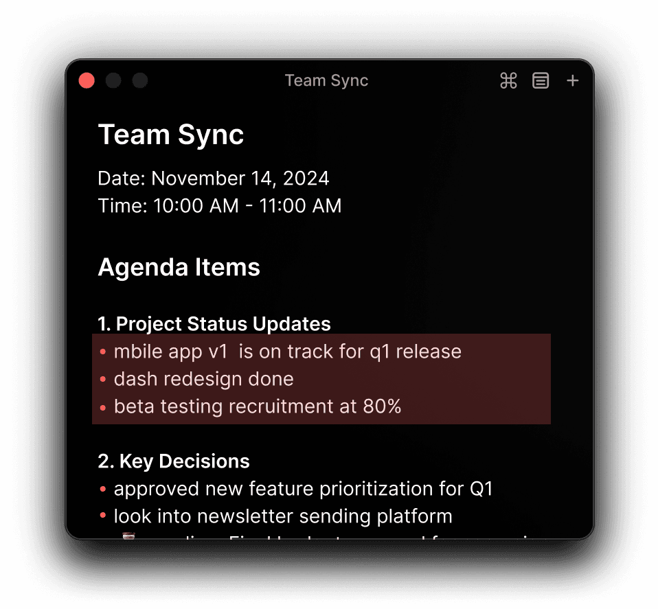 Team sync